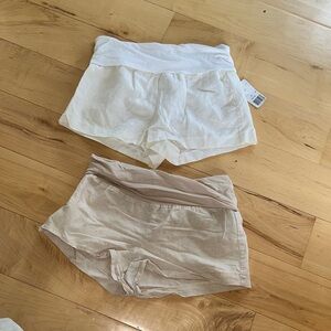 Forever 21 Cream and Tan Shorts Duo Linen